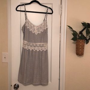 Boutique lace Cutout detail striped country dress